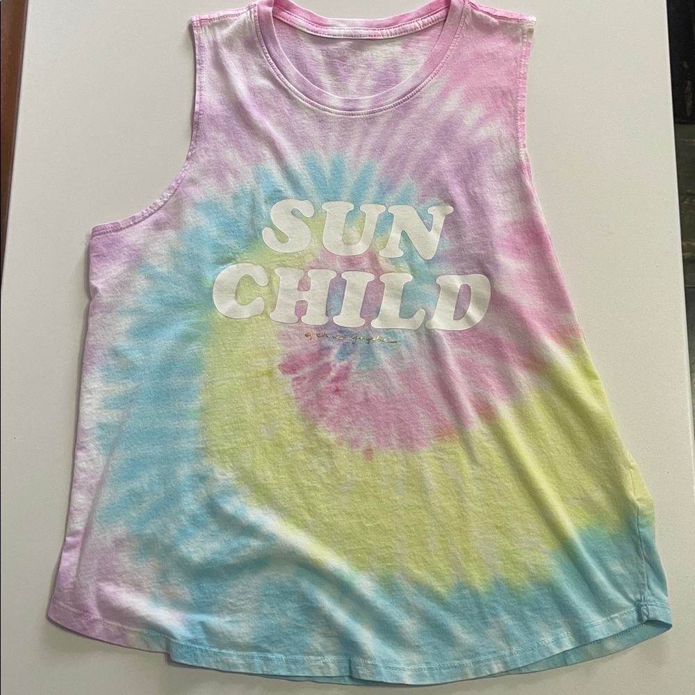 Spiritual Gangster Swirl Tie-dyed tank top Sun Child Sz L